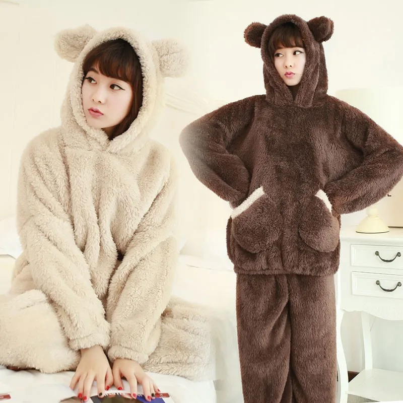 

m-4xl velvet Pajamas Lady Pyjama Two Piece Indoor Clothing NEW Winter Sleepwear Women Cartoon Home Suit For Female Plus Size
