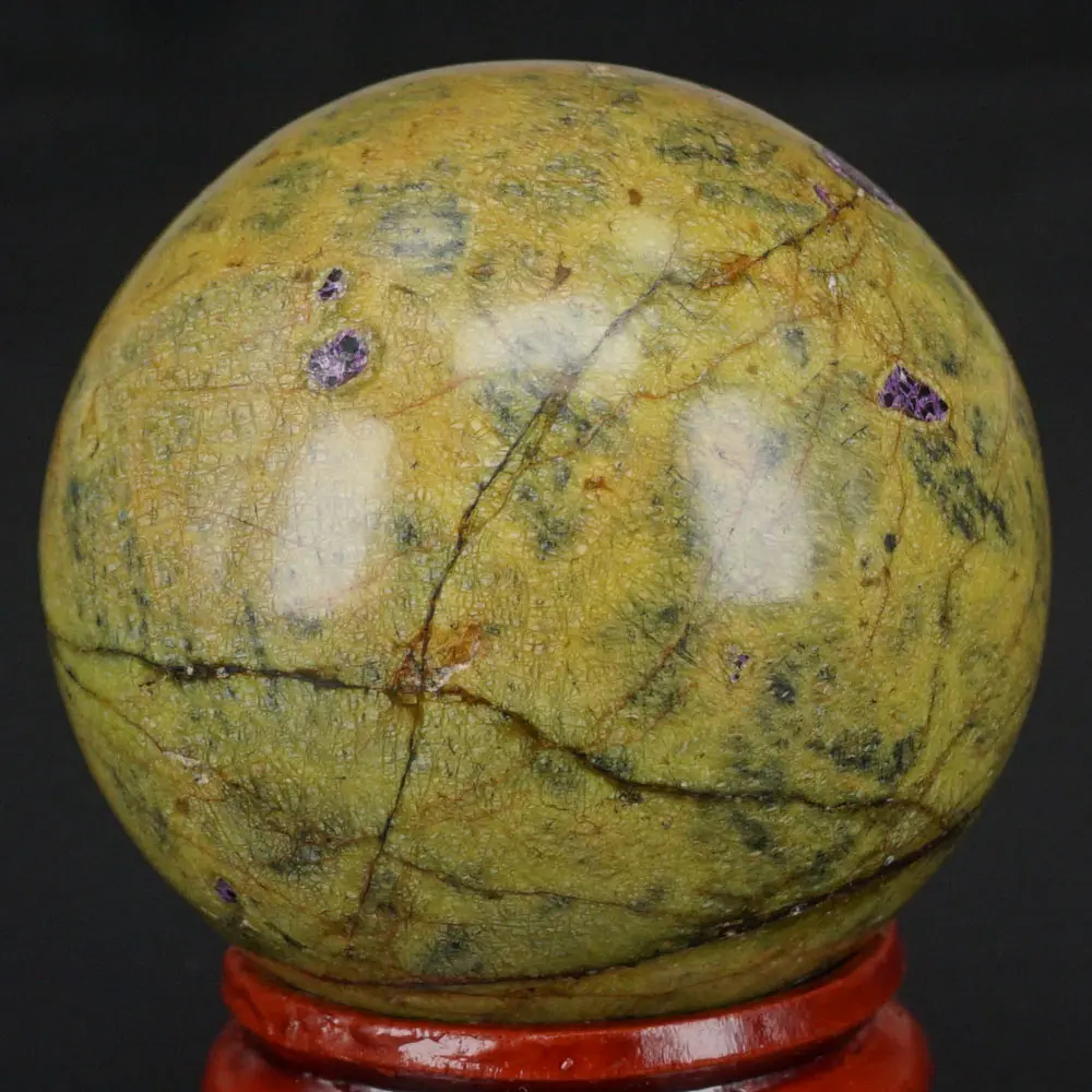 Натуральный камень 39 мм Змеиный &amp stitchtite Sphere шар чакра Кристалл Рейки Исцеление