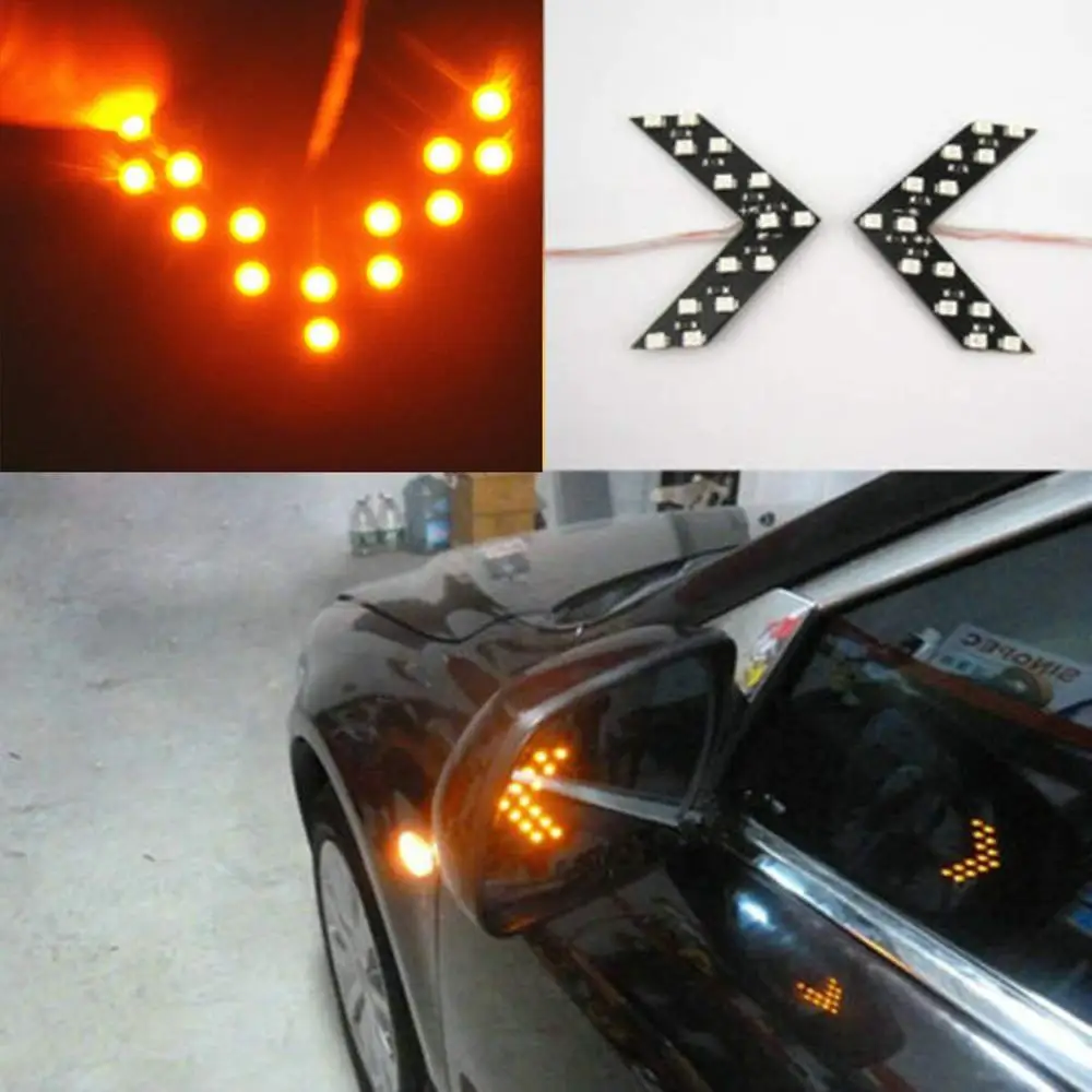 Junhom 2 шт./лот 14 SMD Светодиодная панель со стрелками для зеркала заднего вида