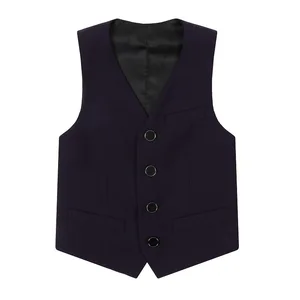 Imported Boys Dress Suit Vest Children's Formal Black Vest Piano Performance Clothes Kids Gentleman School Pa