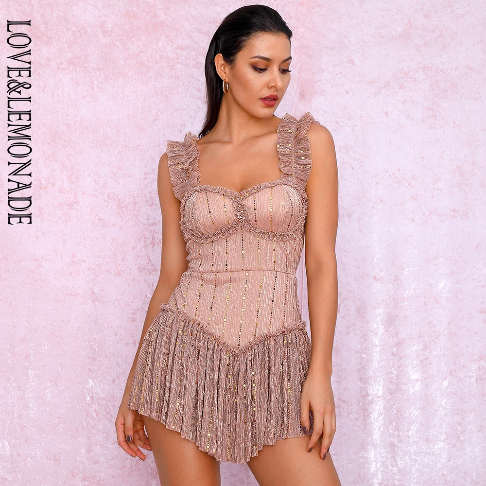 Женский облегающий Топ LOVE & LEMONADE материал с пайетками вечерние облегающие