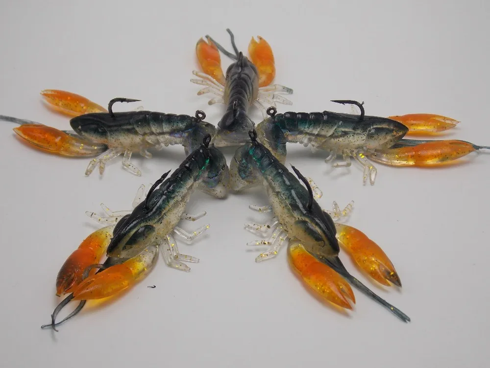 CATCHSIF 5 шт. внутренняя шаткая головка джиг хвост мягкие Craw приманки 3D сканирование реальных Раков рыболовные приманки