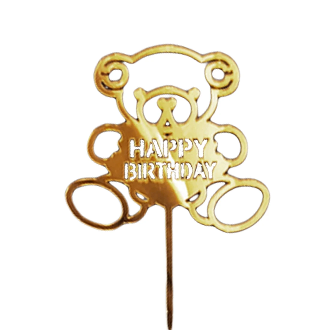 Акриловый Топпер для торта С Днем Рождения золотые блестящие флажки кексы