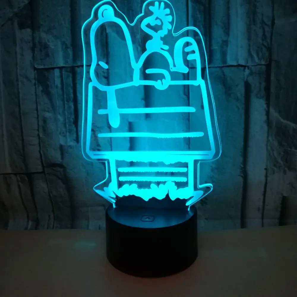 Красочная 3d Ночная лампа в виде щенка цветные сенсорные стерео настольные лампы