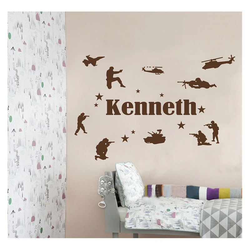 DIY пользовательские персональное имя армейские солдаты военные настенные