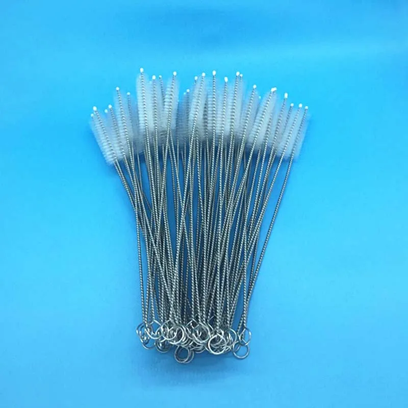 100Pcs/Set Fish Tank Pipe Accessory Brush Bottle Suction Tube Glass Spiral Soft Hair Straw Cleaning Brushes Tools 200*10mm | Дом и сад