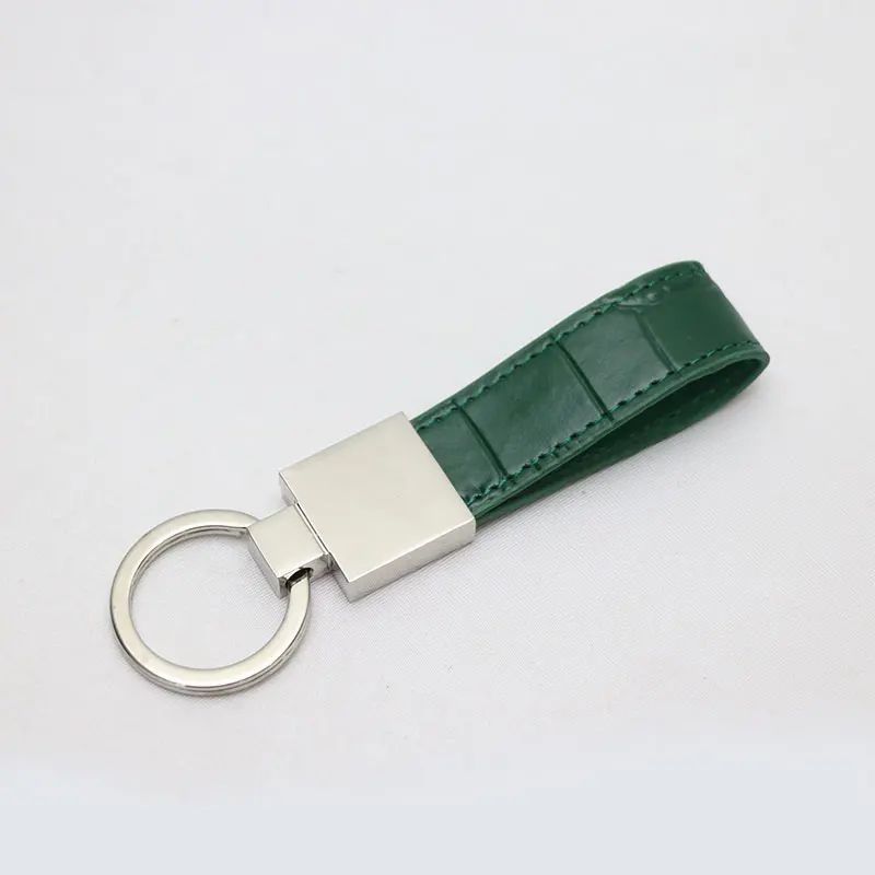 dark green Индивидуальные оригинальные буквы кожаный брелок для женщин и мужчин Автомобильный ключ с узором «крокодиловая кожа» держатель для ключей высококачественный брелок для ключей - Цвет: dark green