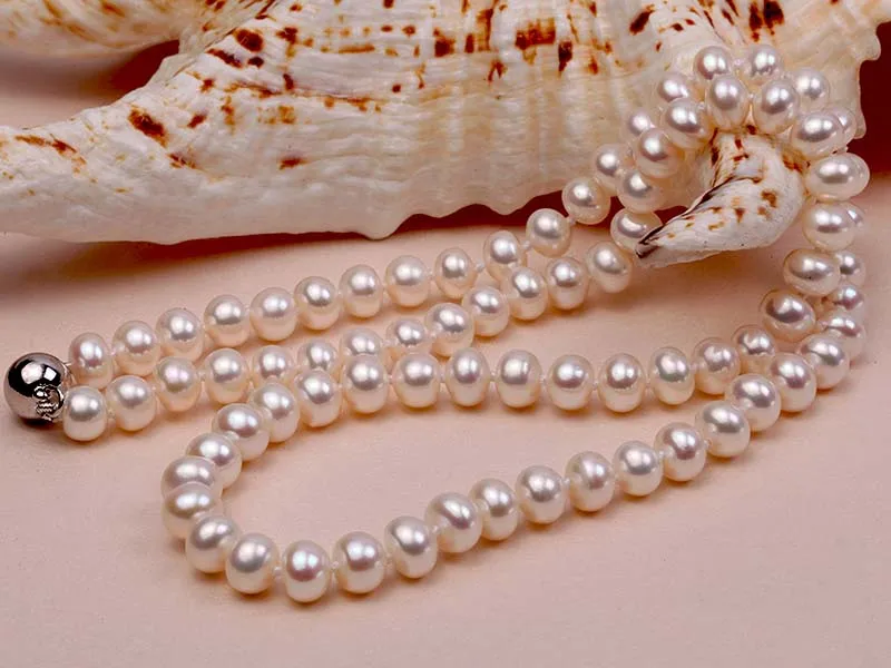 Комплект из колье и серёг с искусственным жемчугом 6 7 мм|earrings set|pearl earring necklace setearring