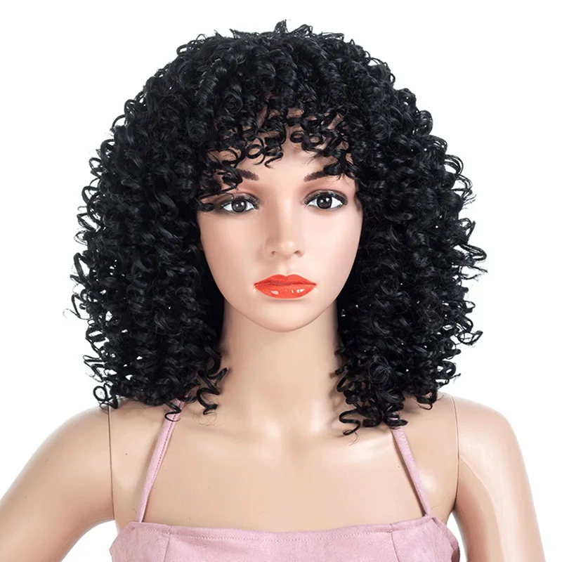 MSIWIGS Ombre короткий парик из черных кудрявых волос для женщин коричневый синтетический афро парик с челки термостойкие красные волосы