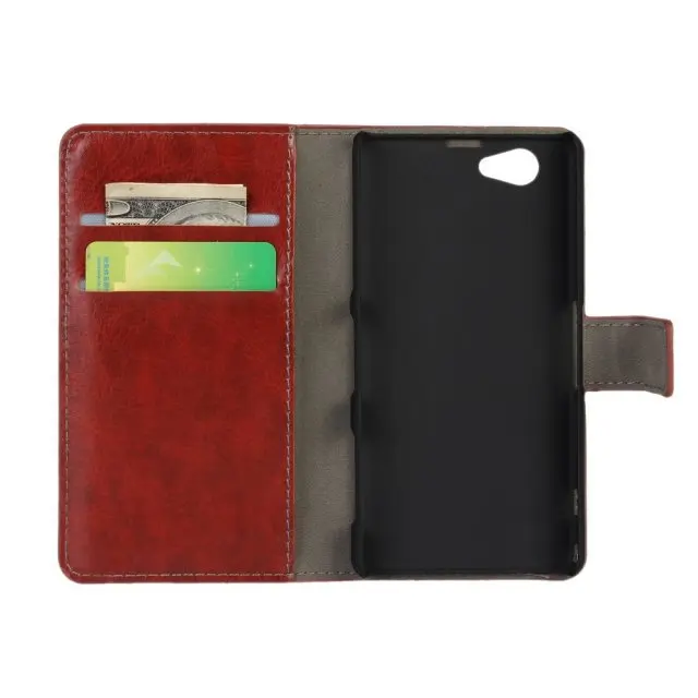 Чехол-бумажник Crazy Horse Line из искусственной кожи с откидной крышкой