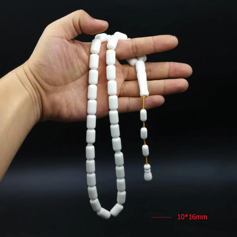 Браслеты Tasbih из белой смолы цвета слоновой кости 33 молитвенные бусины роскошный