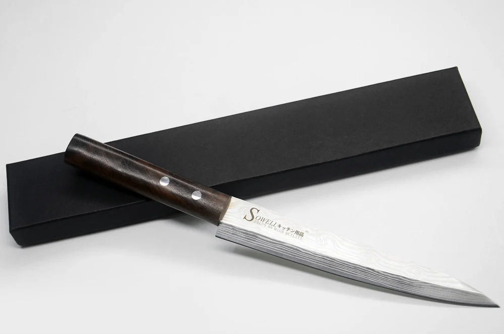 Горячий японский 8 дюймовый кухонный нож sashimi для лосося нарезки 5Cr15mov дамасский