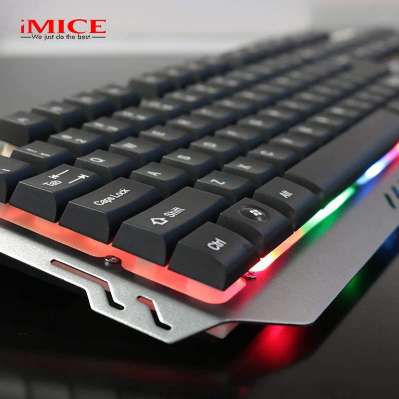 IMICE красочная подсветка Проводная usb клавиатура игровая 104 клавиш с подсветкой