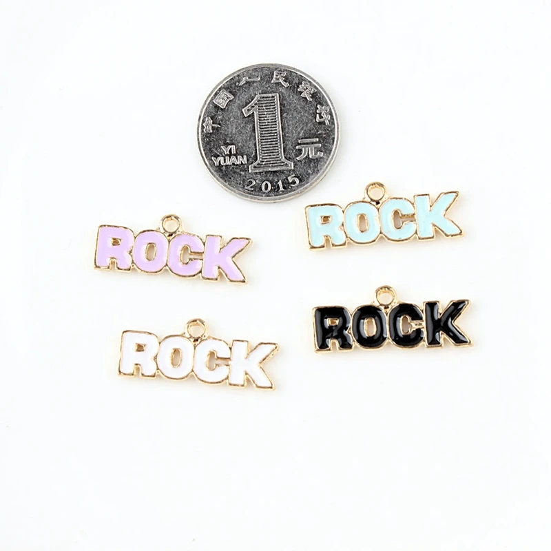 100PCS Alloy Colorful ROCK Pendant 11*27mm Enamel Charms For Handmade Bracelet Necklace Keychain Fashion Personality | Украшения и