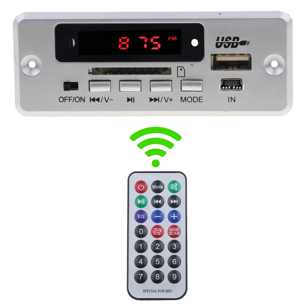 USB 3 5 мм AUX Bluetooth FM радио V5.0 беспроводной приемник MP3 плеер в 12 В декодер плата