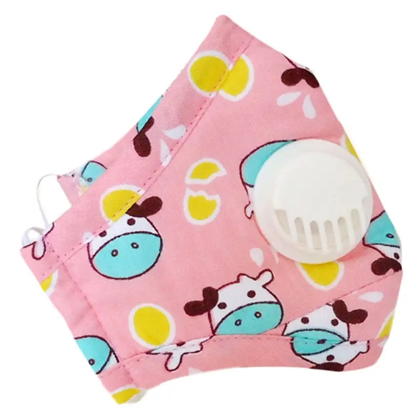 B Winter Children Kids Dustproof Washable Cotton N95 Mouth Mask Cartoon Car Strawberry Printed Adjustable Respirator With Breath - Цвет: B