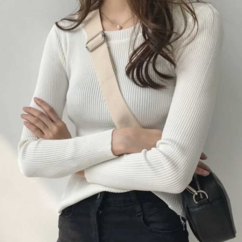 

sweater women pullover slim o-neck warm sweaters knitted korean jumper fashion women clothes pull femme poleras sueter