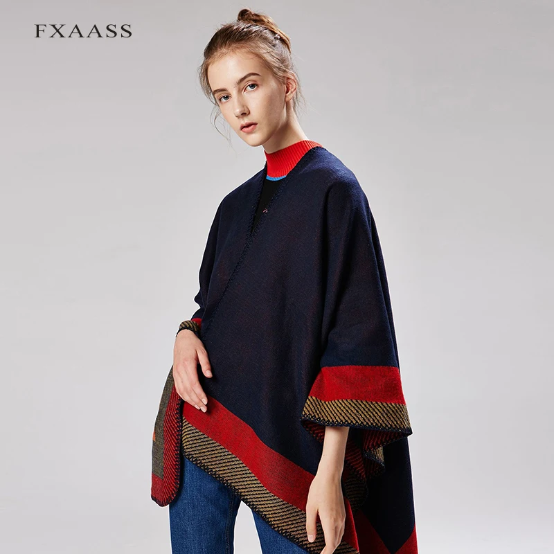 FXAASS новая осенняя/зимняя шаль Модное пончо женский шарф для леди Роскошное