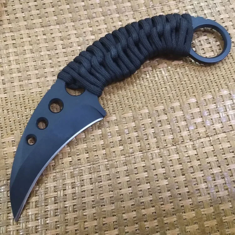 Нож-керамбит 7CR17 острый тактический карманный Клинок с веревкой и рукояткой для