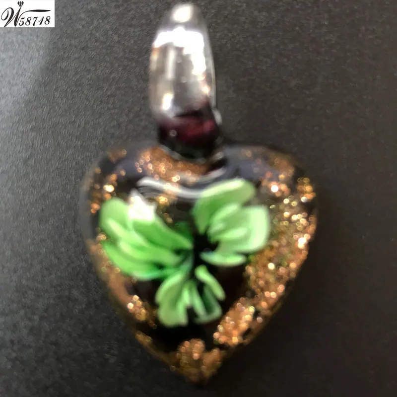 Free Shipping Beautiful jewelry Lampwork Glass Flower Heart Women Men Pendant Bead WB681B | Украшения и аксессуары