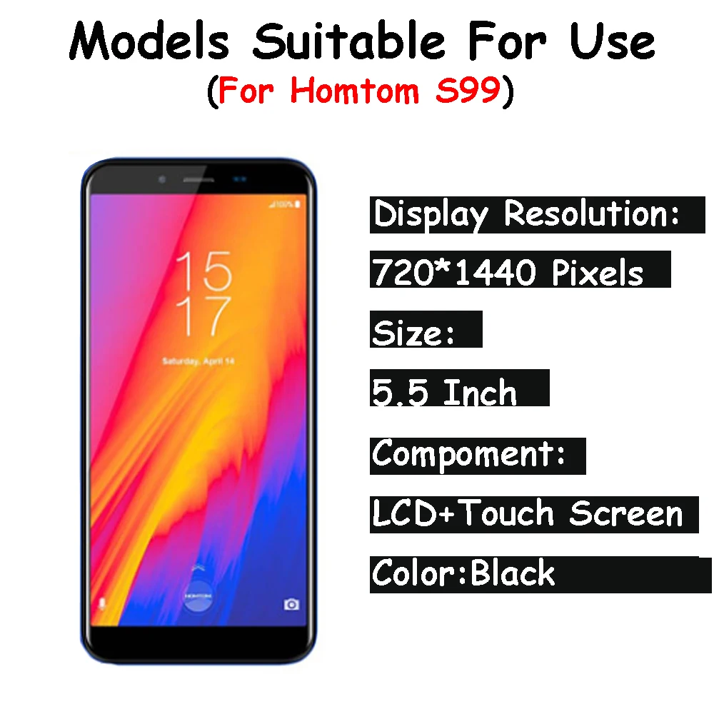 5 &quotдюймов для HOMTOM S99 ЖК дисплей Дисплей + кодирующий преобразователь сенсорного