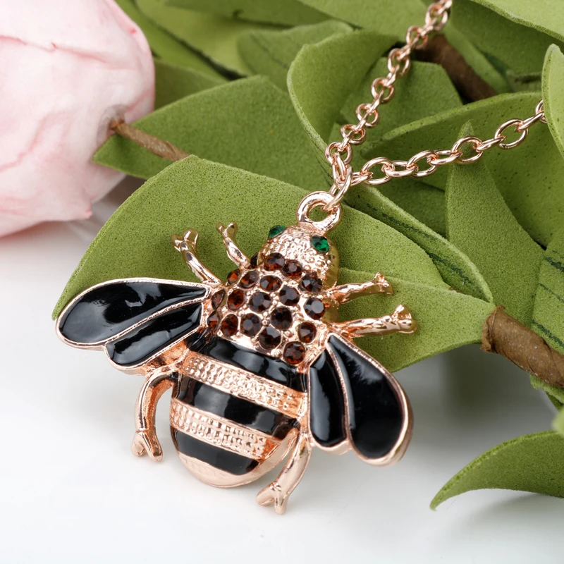 Кристалл трудолюбивая пчела кулон ожерелье длинная короткая цепочка ювелирные