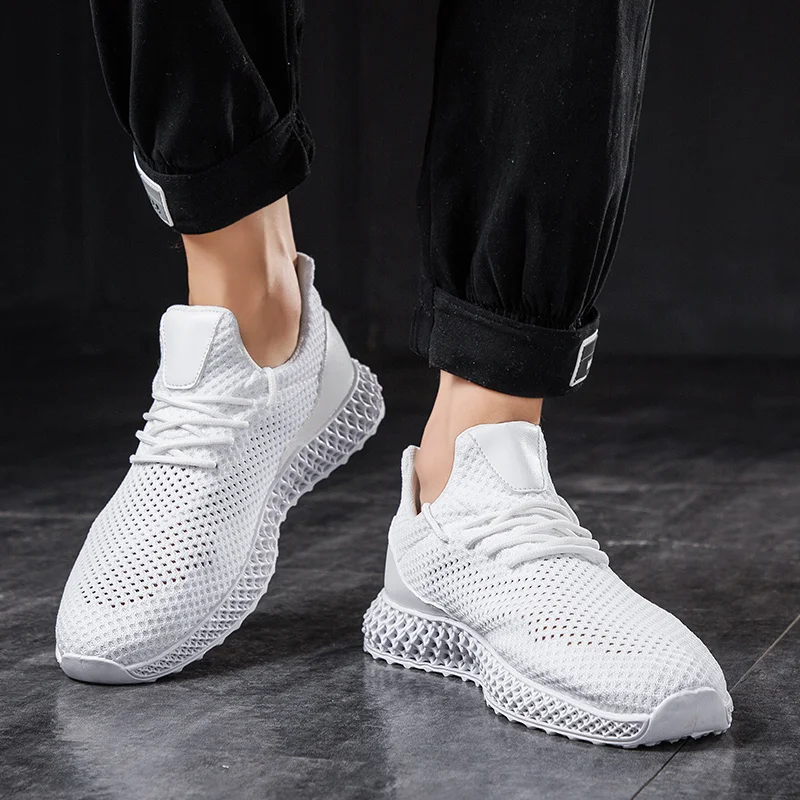 Мужская Беговая спортивная обувь Flyknit дышащие Нескользящие мягкие мужские комфортные кроссовки для активного отдыха Удобная прогулочная обувь