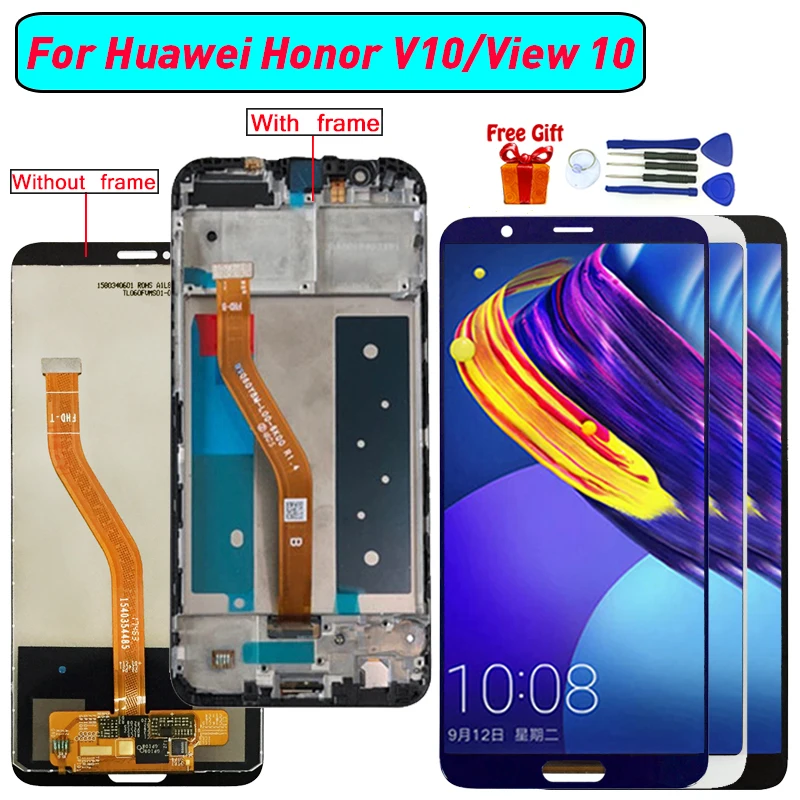 ЖК дисплей для Honor View 10 с дигитайзером в сборе экран дисплея Huawei V10 сменный