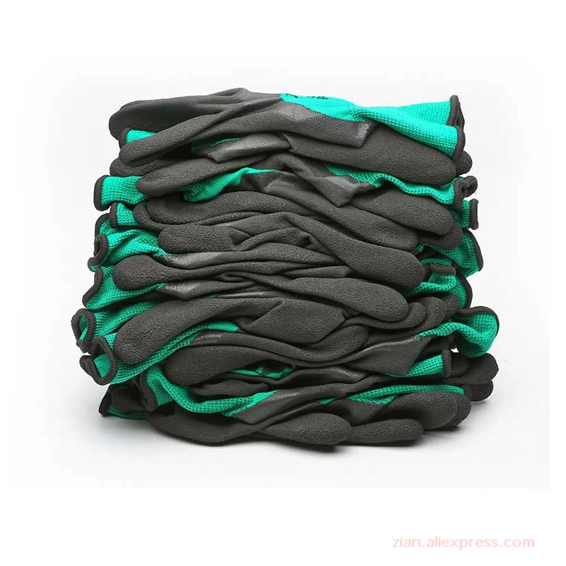

5/12 Pairs Thin Industrial Working Gloves Oil-resistant Rubberized Wear-resistant Anti-skid Construction Site Protective Gloves