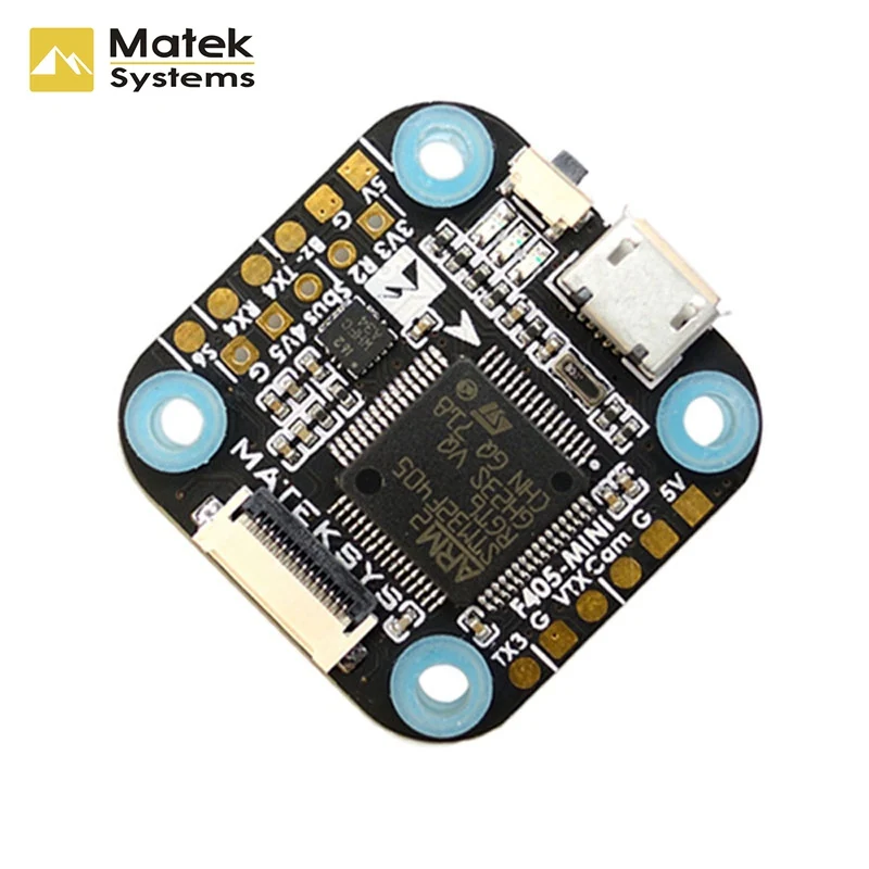 Мини-Контроллер полета Matek System F4 F405 интегрированный OSD 32K Gyro 32M Flash 20x20 мм для FPV