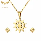 Комплект из колье и серёг, из нержавеющей стали