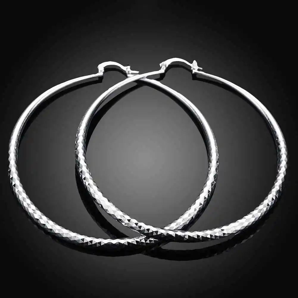 Простой модный стиль посеребренный призматический разрез серьги ювелирные