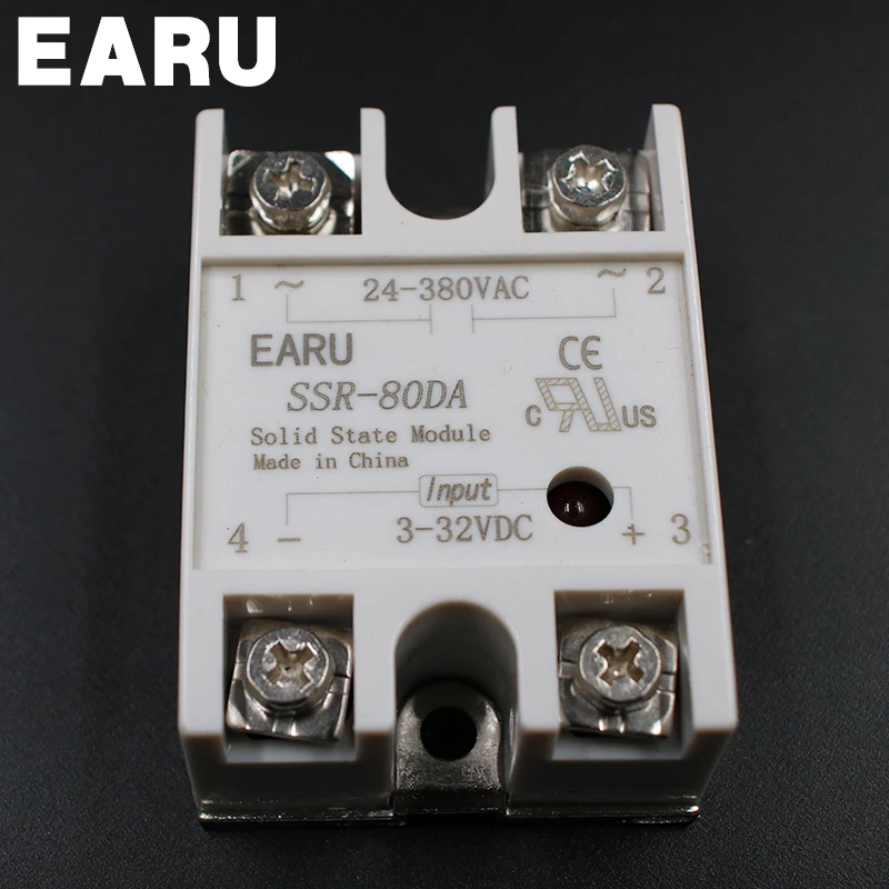 DC 3-32V Вход AC 24-480V Выход SSR 80A твердотельное реле SSR-80DA SSR-80 DA для ПИД регулятора