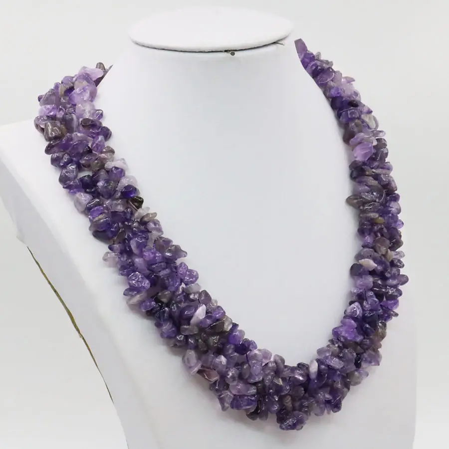 Ожерелье из натуральной фиолетовой искусственной кожи 3 ряда ювелирные изделия