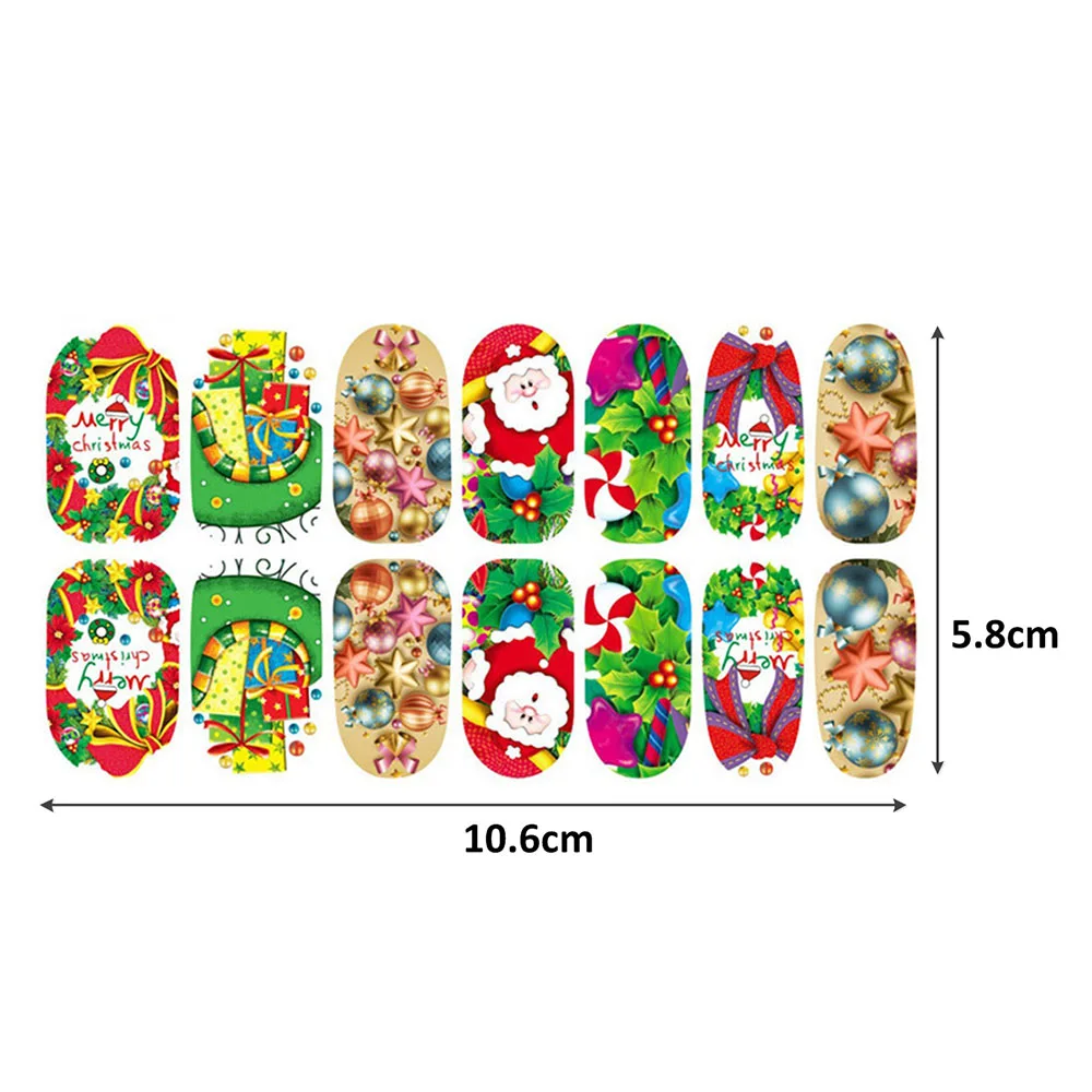 1 шт. светящиеся наклейки для ногтей рождественские фрукты Санта Клаус дизайн