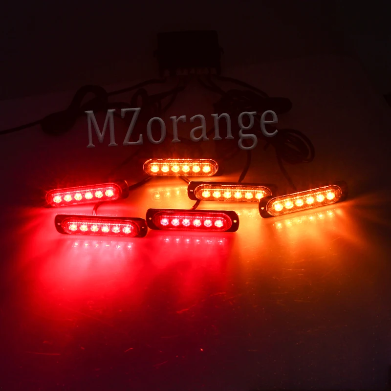 MZORANGE 6pc 6 светодиодный Водонепроницаемый 12/24V пульт дистанционного управления автомобиль Грузовик Аварийная Предупреждение светодиодный стробоскоп вспышка светильник мигающая лампа Дневной светильник