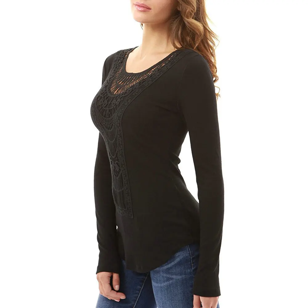Women Lace Up Blouses Tops 2018 Autumn Sexy O Neck Long Sleeve Solid Shirt Female Casual Slim Blusas Top Tees black green |