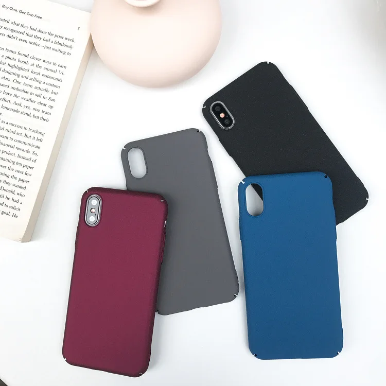 Модный черный простой чехол для телефона iPhone 6 S 7 8 Plus X 10 жесткий матовый цвет |