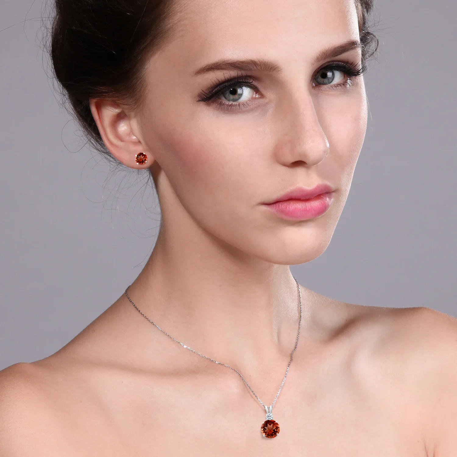 GemStoneKing 6 42 Ct Круглый Красный Гранат 925 пробы серебряные висячие серьги набор для