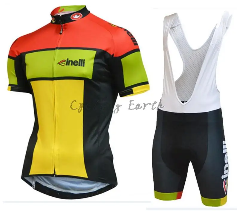 CINELLI Cycling Clothes Set Short sleeve Jersey and bib shorts Kit Summer Men bike clothing MTB Ropa Ciclismo clothing#8