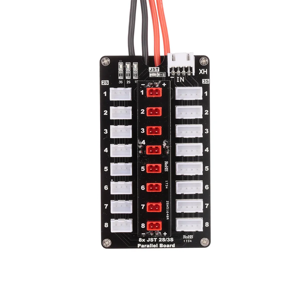 8X JST Plug 2S/3S Lipo Battery Parallel Charging Board for Balance Charger RC Drone Helicopter Part | Игрушки и хобби