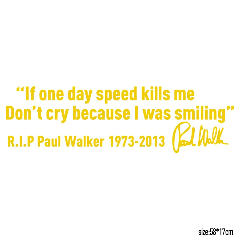3 шт. автомобильные наклейки с надписью Paul Walker