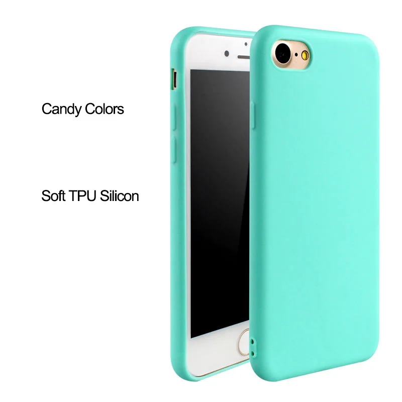 TPU Phone Case for Iphone6 7 6S 8 Plus Candy-colored Slim Soft Cover Skin IPhone7 6 6s X 5 5S SE XS XR MAX | Мобильные телефоны и
