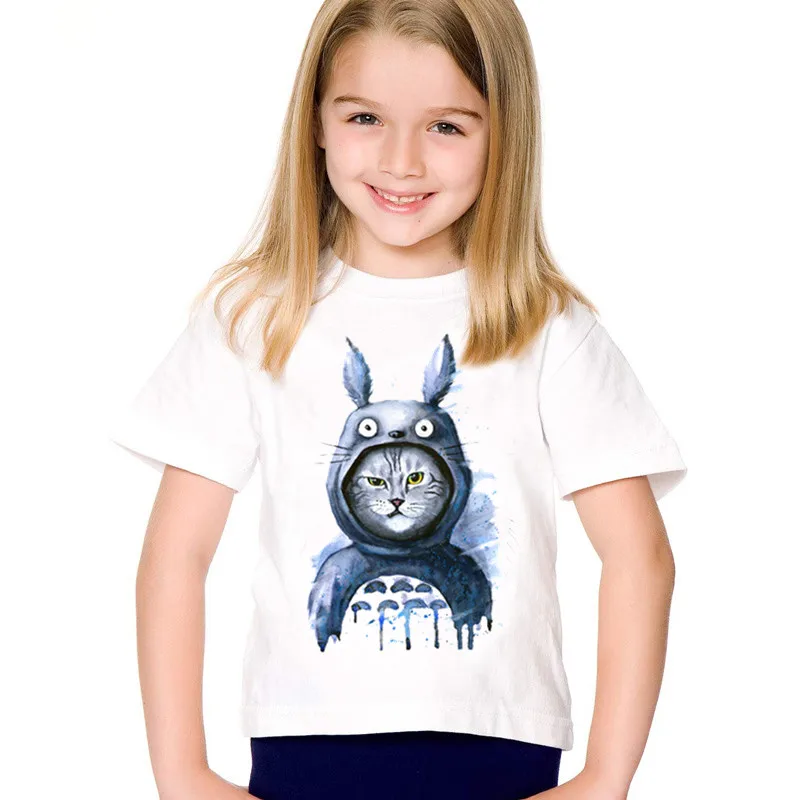 Лето 2021 забавные детские футболки с аниме принтом Мой сосед Тоторо Camiseta для детей