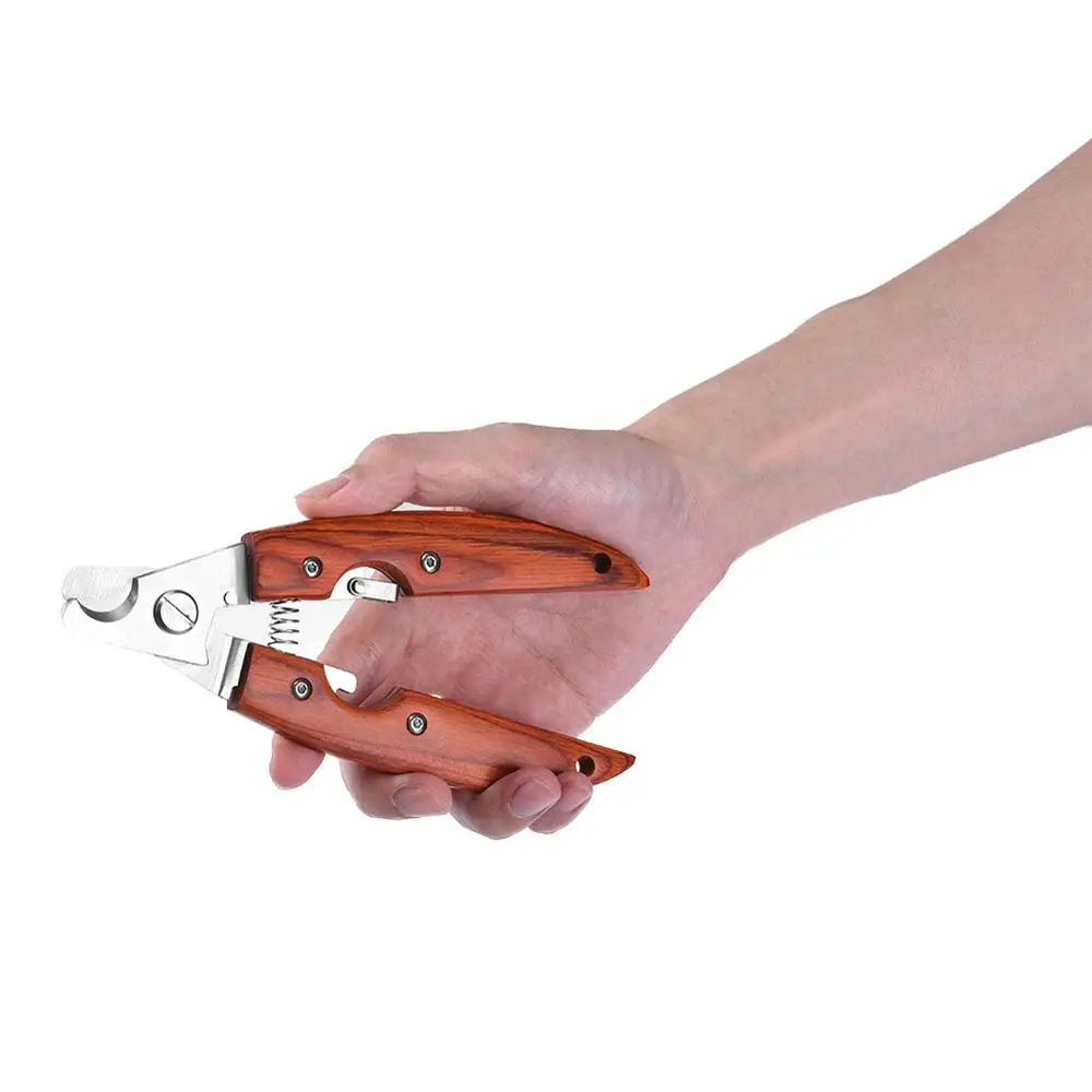 

Машинка для стрижки когтей с деревянной ручкой, многофункциональный триммер для когтей собак, практичная машинка для стрижки когтей из нер...