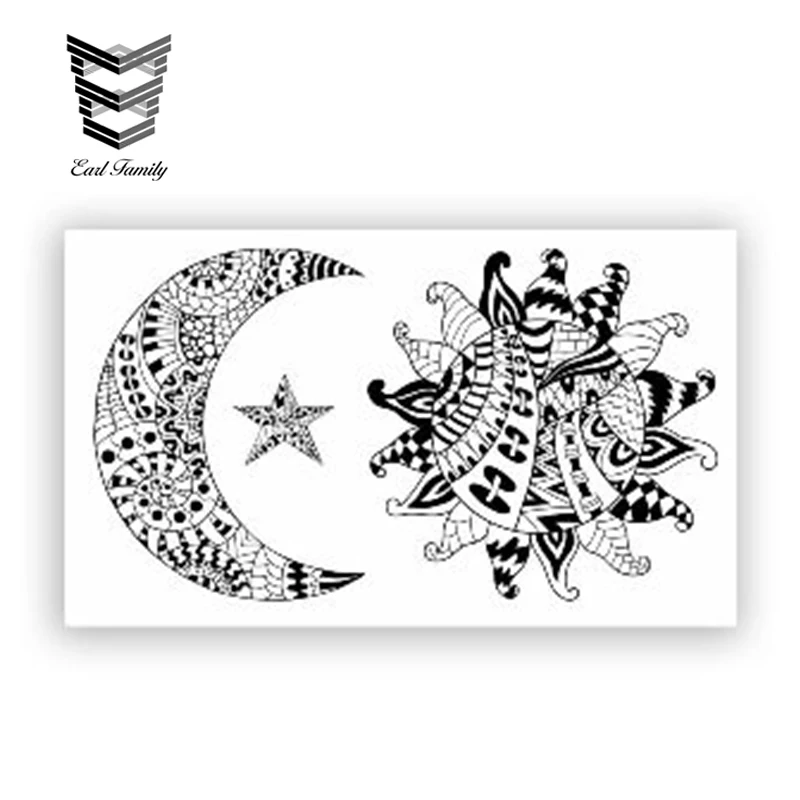 

EARLFAMILY, 13 см x 6,5 см, Стайлинг автомобиля, солнце, Луна и звезда, Виниловая наклейка, наклейка на велосипед, автомобиль, подарок, водонепроницае...