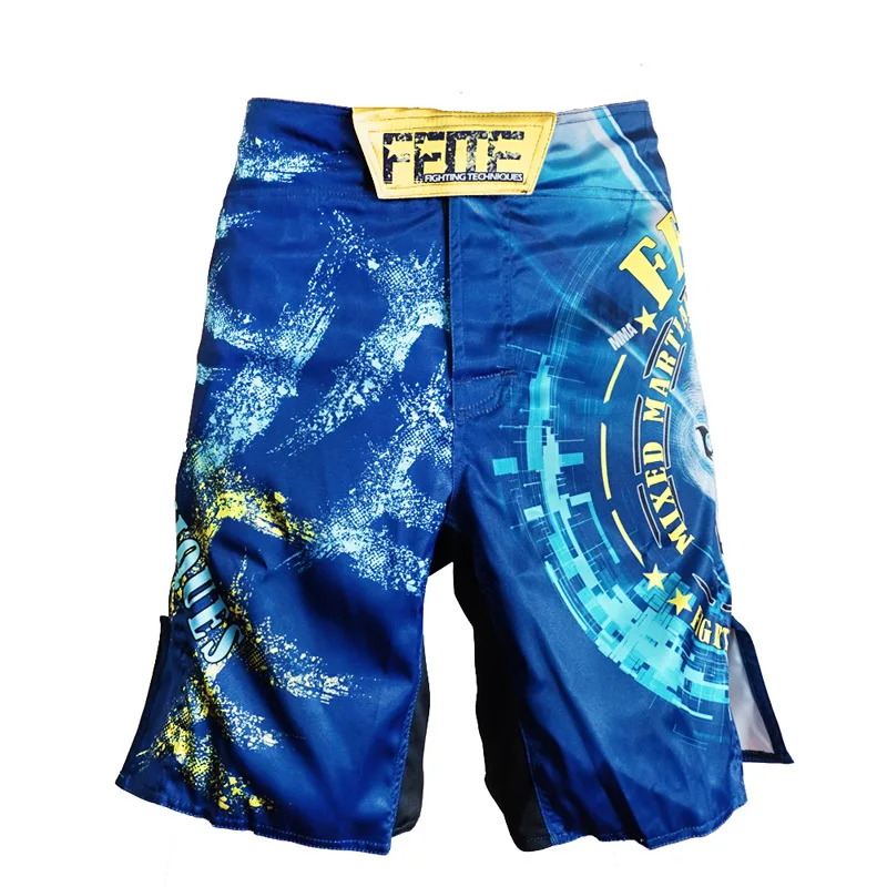 Мужские спортивные штаны для бокса, ММА, бокса, фитнеса, тренировок, Муай Тай, боксерские шорты - Цвет: Синий