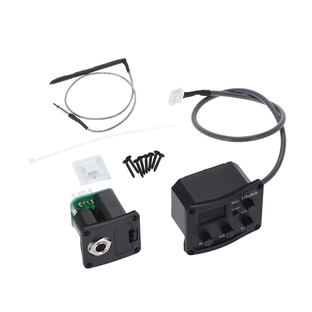 Ukulele Ukelele Uke Piezo Pickup Preamp 3-Band EQ Equalizer Tuner System with LCD Display | Спорт и развлечения