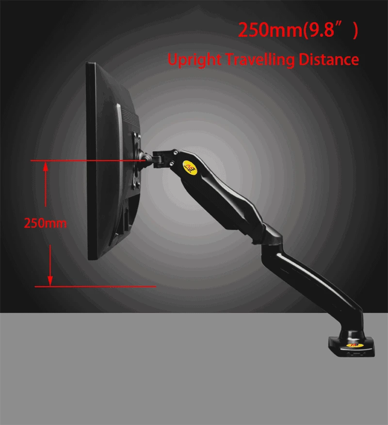 NB F80+ FP-1 удлинитель для без отверстия VESA 17-2" светодиодный держатель для монитора, газовая пружина, полная распорка газа, Flexi Mount Load2-6.5kgs