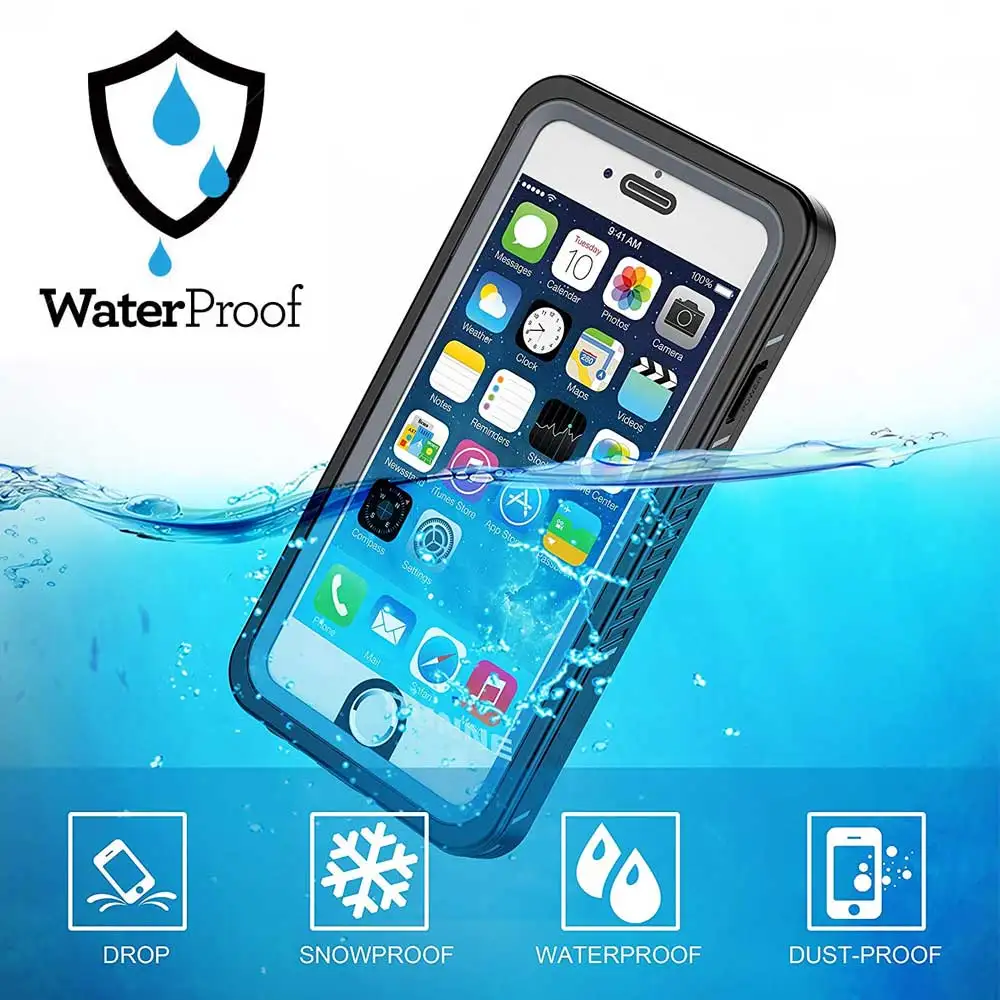 Waterproof Case for iPhone 6 Plus/ 6S Plus - Underwater Full Body Clear Protective Cover with Military Tested Shockproof Design |